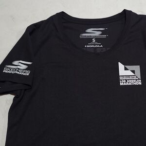 Sketchers Performance Los Angeles LA Marathon Black Running Gym Shirt Small NWOT